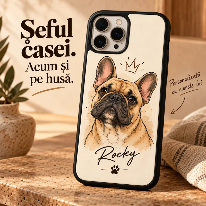 Exemplu de husă cartoon cu numele Rocky
