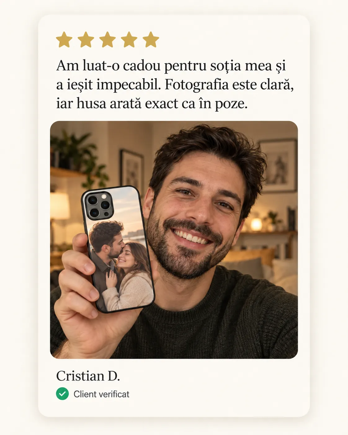 Imagine ilustrativă generată: husă personalizată — Cuplu