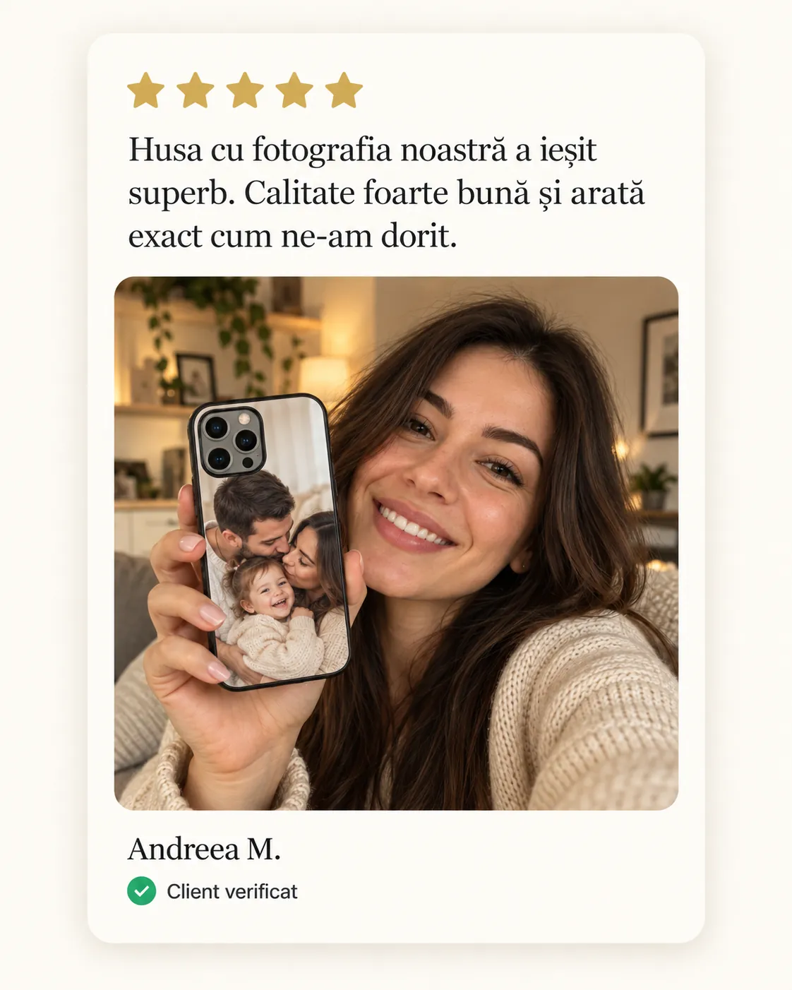 Imagine ilustrativă generată: husă personalizată — Familie