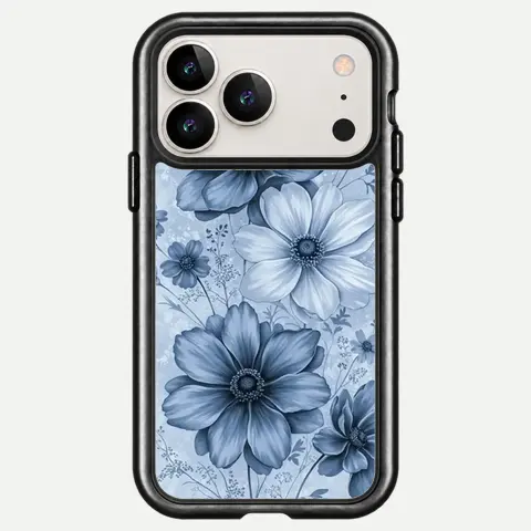 Design Blue Floral Pencilwork
