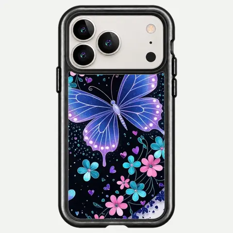 Design Lavender Butterfly Floral Stripe