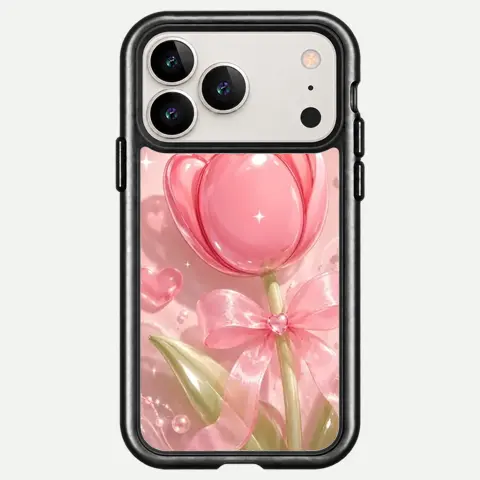 Design Pink Heart Tulip
