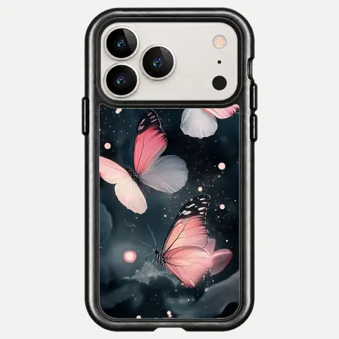 Design Pink Wings Dark Leaves