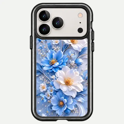 Design Porcelain Blue Daisy Scroll