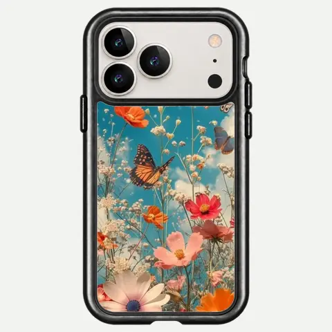 Design Teal Butterfly Wildflowers