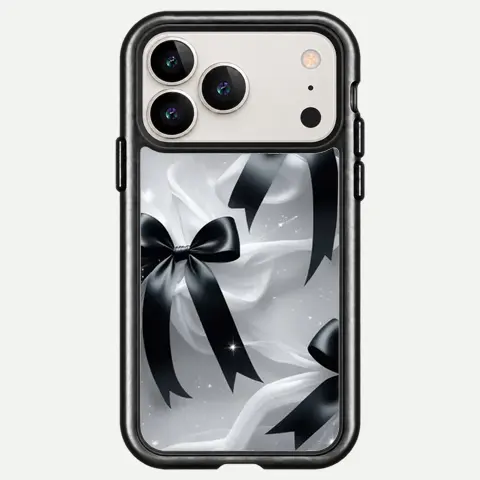 Design Black Bow Satin Waves