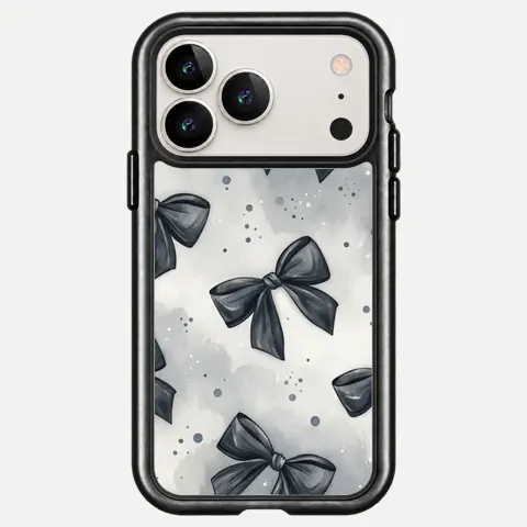 Design Charcoal Bow Silver Sparkle