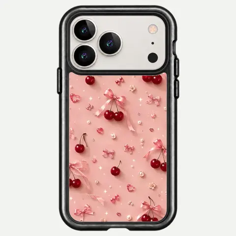 Design Cherry Bow Peach Confetti