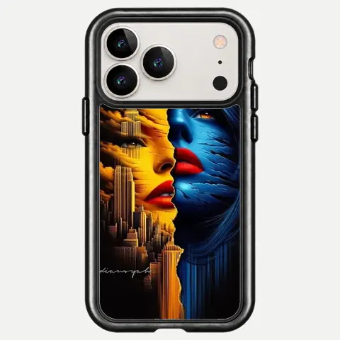 Design Golden Blue Face Art
