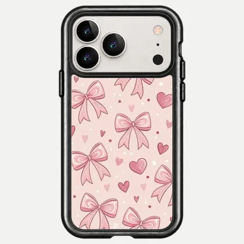 Design Pink Bow Heart Sketch
