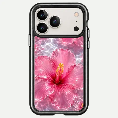 Design Pink Hibiscus Crystal Splash