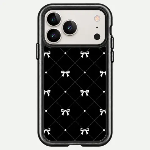 Design Tiny White Bow Noir