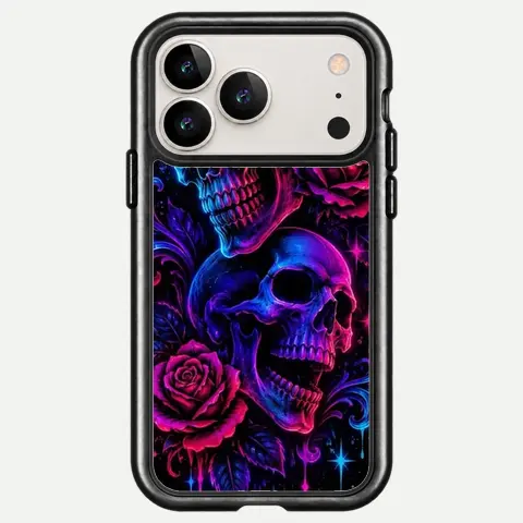 Design Neon Skull Rose Duo