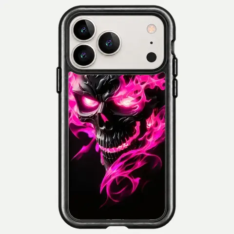 Design Pink Flame Skull