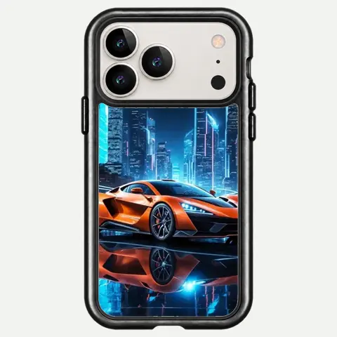 Design Neon Orange Supercar