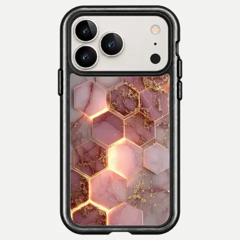Design Rose Quartz Golden Hex