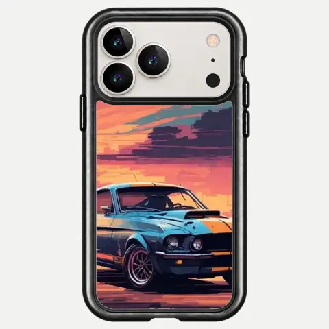 Design Vintage Blue Mustang