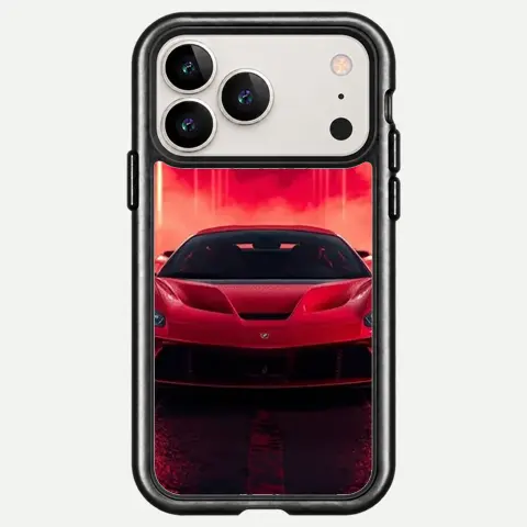 Design Red Neon Supercar