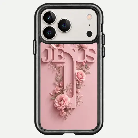 Design Pink Rose Sacred Cross